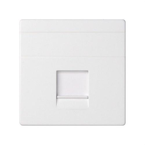 Placa de voz e dados plana com guardapó para 1 conector RJ45 AMP® branco Simon 82 com referência 82005-30 à marca SIMON