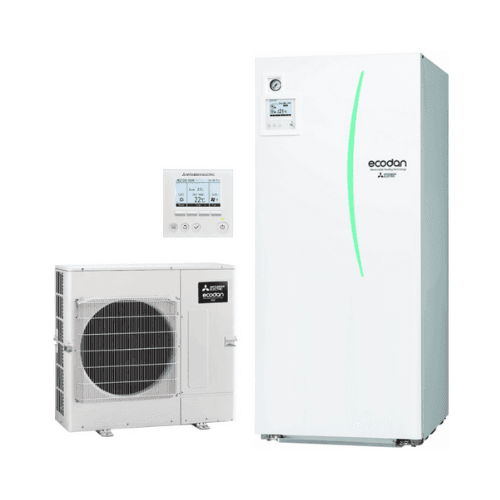 Conjunto aerotérmico Mitsubishi ECODAN ECO Inverter 8 kW 200 litros com referência ECODANECO8-200 à marca MITSUBISHI