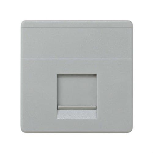 Flat voice and data plate with dust cover for 1 RJ45 AMP connector grey Simon 27 Play with reference 27087-37 from the brand SIMON