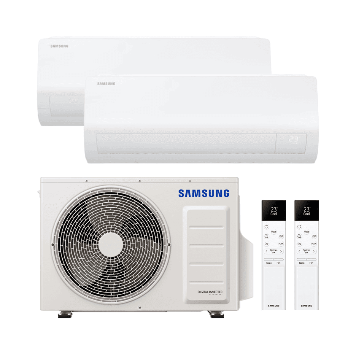 Ar condicionado 2x1 com wifi Samsung Cebu S2 3,5 kW+ 5,0 kW com referência KITSAMCEBU12+18 à marca SAMSUNG