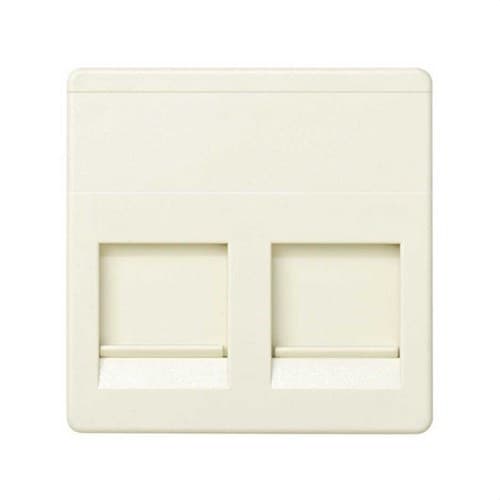 Flat voice and data plate with dust cover for 2 RJ45 AMP connectors ivory Simon 27 Play with reference 27486-32 from the brand SIMON