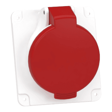 Tomada embutida inclinada 3P+N+T 16 A IP44 380 - 415 V com referência PKF16F435 à marca SCHNEIDER ELECTRIC