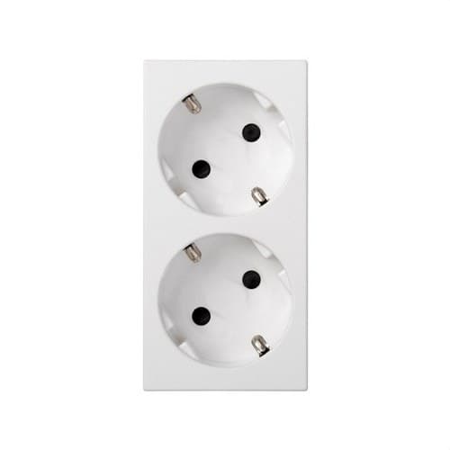 Double Schuko socket with safety device and 1Click connection white Simon 500 Cima with reference 50000432-030 from the brand SIMON