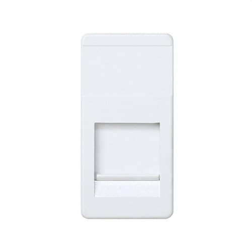 Flat voice and data plate, half element with dust cover for 1 white RJ45 AMP connector Simon 27 Play with reference 27087-34 from the brand SIMON