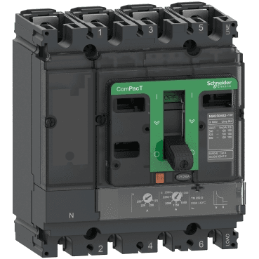 Disjuntor ComPacT NSX100F 36kA AC 4P4R 80A TMD com referência C10F4TM080 à marca SCHNEIDER ELECTRIC