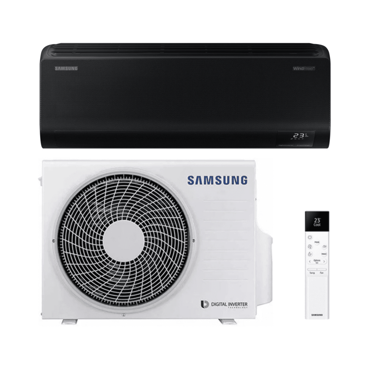 Ar condicionado preto com wifi Samsung WindFree Avant Black S2 3,5 kW 12000 BTU com referência SAMWINDAVANTBLACK12 à marca SAMSUNG