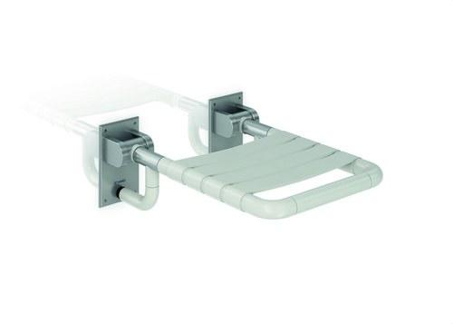 Assento rebatível para casas de banho e duchas acabamento em nylon com base inox com referência GW11 38 09 00 à marca GENWEC