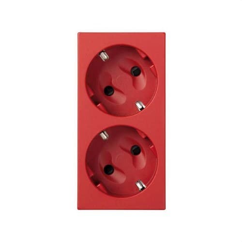 Double Schuko Socket Base with Safety Device and 1Click Terminal Red Simon 500 Cima with reference 50000432-037 from the brand SIMON