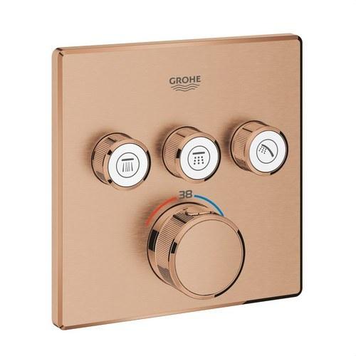 Termóstato embutido com 3 chaves Grohtherm SmartControl - Brushed warm sunset com referência 29126DL0 à marca GROHE