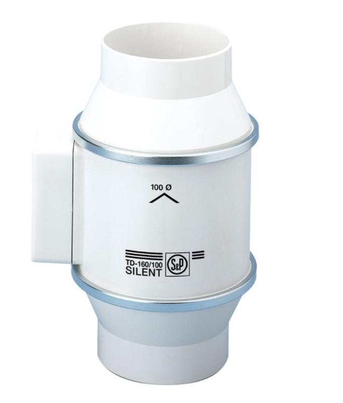 Extrator helicocentrífugo de conduta TD-160/100N Silent com referência 5211318000 à marca SOLER & PALAU