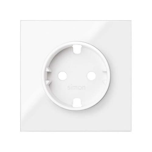 Glossy White Schuko Socket Base Cover Simon 100 with reference 10000041-130 from the brand SIMON