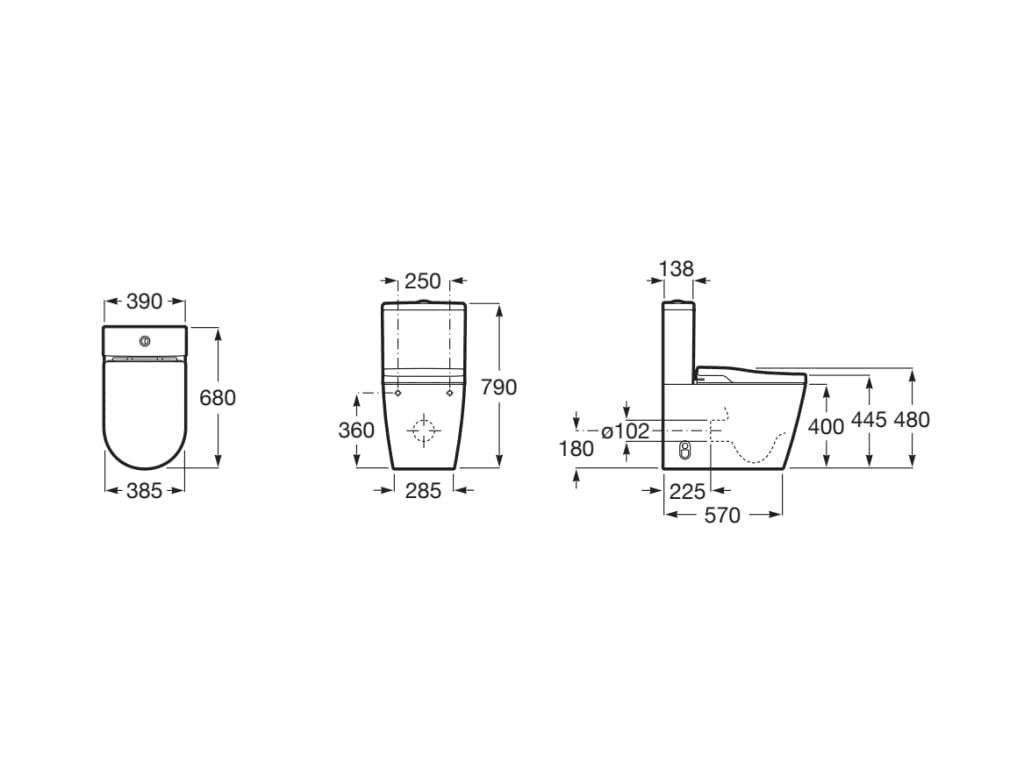 Sanita inteligente In-Wash® Inspira adossada à parede Roca Rimless com referência A80306L001 à marca ROCA