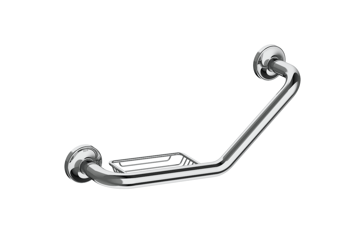 Asa de banho angular 135º com saboneteira acabamento cromado brilhante Roca Access com referência A816936001 à marca ROCA