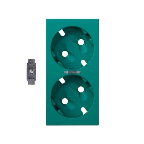 Cover for double schuko socket base mechanism with viewer and green LED indicator Simon 500 Cima with reference 50011041-065 from the brand SIMON