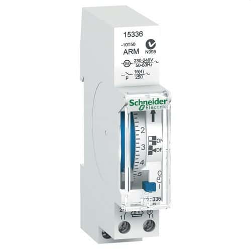 Interruptor Horario Analógico ABB AD1NO-15m - Programador Diario, 1 Canal, 15 Minutos, Sin Reserva