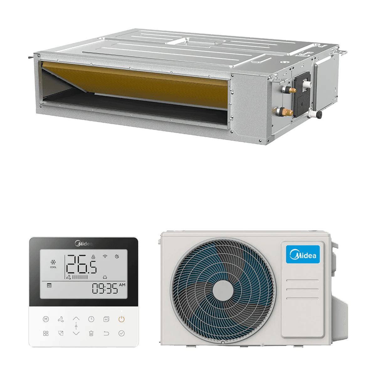 Ar condicionado duto Midea A7 12,0 kW 41000 BTU com referência MTJ-125(42)N8Q-1 à marca MIDEA