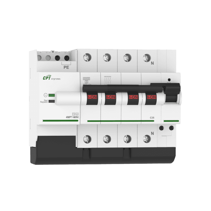 Protetor de sobretensões permanentes V-CHECK MPT MINI 4MPT 10A com referência 77706522 à marca CIRPROTEC