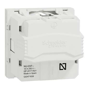 Base de tomada schuko branco polar New Unica com referência NU303718 à marca SCHNEIDER ELECTRIC
