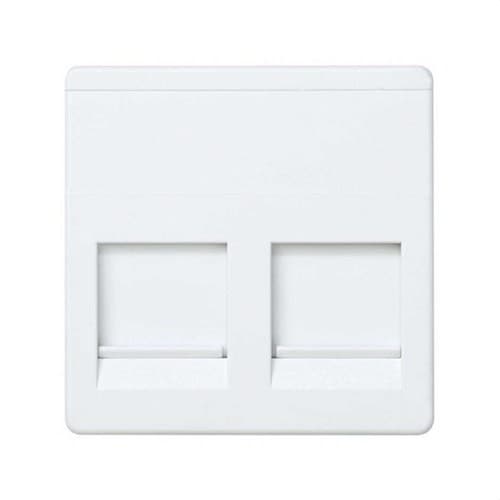 Flat voice and data plate with dust cover for 2 RJ45 AMP connectors white Simon 27 Play with reference 27486-35 from the brand SIMON
