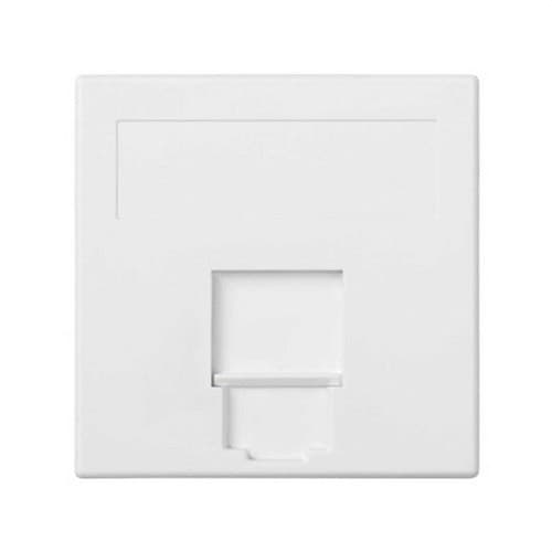 Flat voice and data plate with dust cover 1 module for 1 RJ45 compatible with other manufacturers white Simon 500 Cima with reference 50000085-030 from the brand SIMON