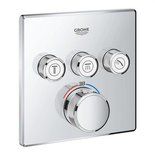 Termóstato embutido com 3 manípulos Grohtherm SmartControl - Cromado com referência 29126000 à marca GROHE