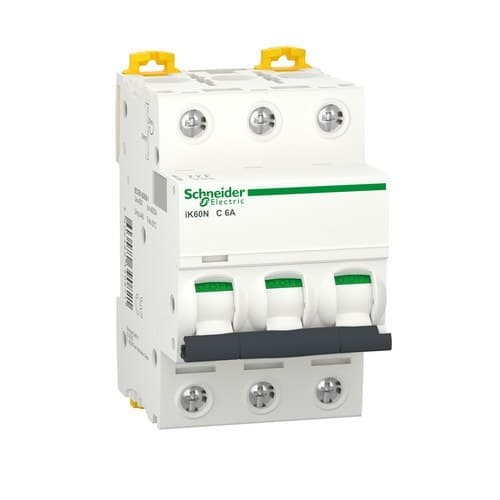 Disjuntor Magnetotérmico IK60N 3P 6A Curva C com referência A9K17306 à marca SCHNEIDER ELECTRIC