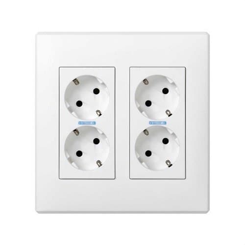 Surface or Flush Wall Box Kit for 2 Double Elements with 2 Double White Socket Outlets Simon 500 Cima with reference 51000201-030 from the brand SIMON
