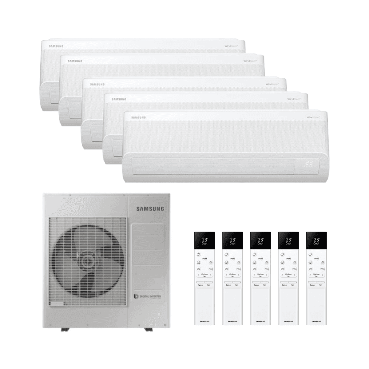 Ar condicionado 5x1 com wifi Samsung WindFree Comfort S2 3,5 kW 12000 BTU com referência SAMWFCFJM5X1-10012 à marca SAMSUNG