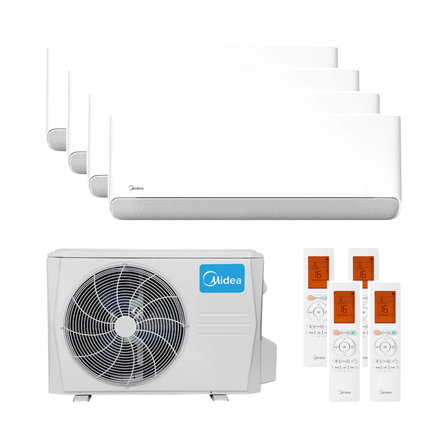 Ar-condicionado 4x1 com Wi-Fi Midea Breezeless E 3,5 kW 12000 BTU com referência BREEZELESS12+12+12+12 à marca MIDEA