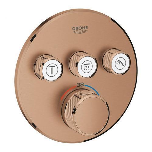 Termóstato embutido com 3 manípulos Grohtherm SmartControl - Pôr do sol escovado com referência 29121DL0 à marca GROHE