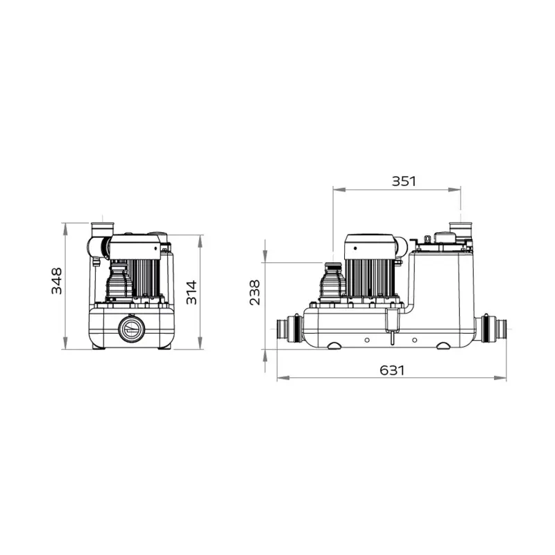SFA SANICOM 1 Evacuation Pump for Heavy-Duty Grey Water with reference 04COM1M from the brand SFA SANITRIT