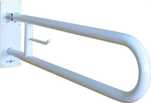 Barra de parede rebatível com suporte para rolo de 800mm em aço inoxidável branco com referência 15051.80.W da marca NOFER