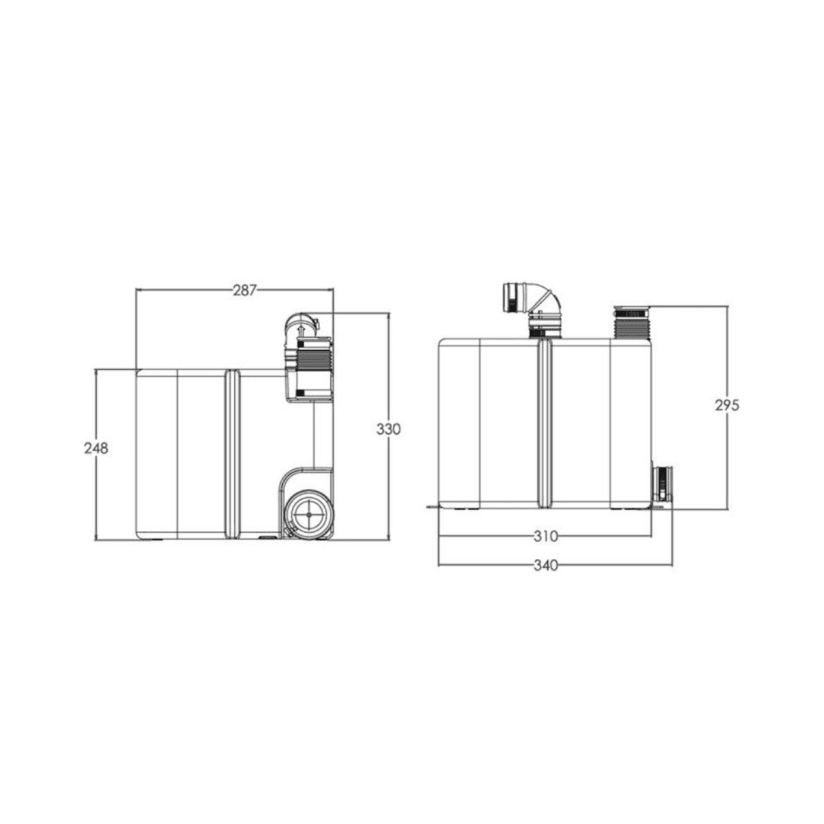 Bomba de evacuação SFA Saniswift Pro para uso intensivo em lavanderias com referência SANISWIFTPRO à marca SFA SANITRIT