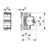 Disjuntor Magnetotérmico Gewiss Série 90 MTC 4P 20A C 6kA com referência GW90288 à marca GEWISS