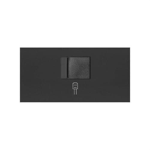 Voice and data cover with dust guard for 1 RJ45 connector matte black Simon 100 with reference 10000005-238 from the brand SIMON