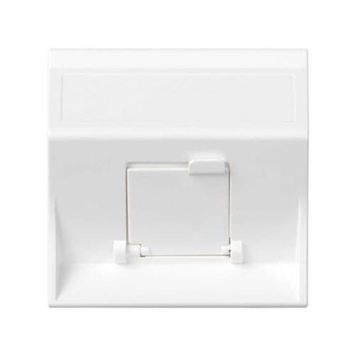 Angled voice and data plate with dust cover, 1 module for 1 RJ45, white, Simon 500 Cima with reference 50000081-030 from the brand SIMON