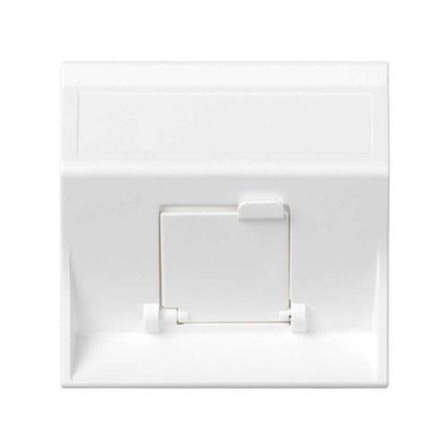 Placa de voz e dados inclinada com tapa 1 elemento para 1 RJ45 branco Simon 500 Cima com referência 50000081-030 à marca SIMON