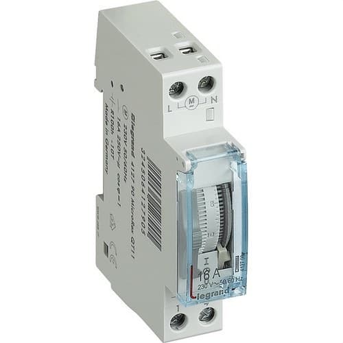 Interruptor horário programável analógico esfera vertical diário com reserva de marcha com referência 412790 à marca LEGRAND