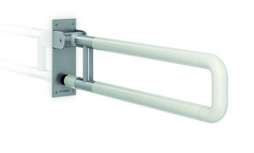 Barra de apoio rebatível 700mm acabamento nylon com base inox com referência GW11 30 09 00 à marca GENWEC