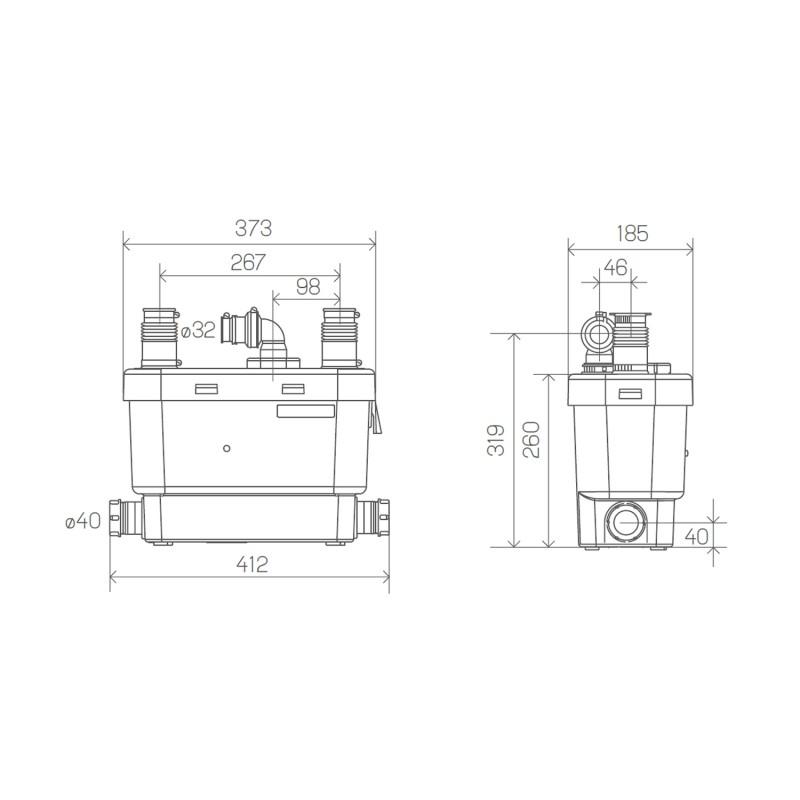 Bomba de evacuação SFA SANIVITE para cozinhas e lavandarias com referência 0100700 à marca SFA SANITRIT