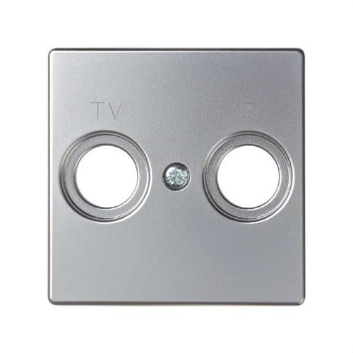 Aluminium R-TV Inductive Socket Plate Simon 82 with reference 82053-33 from the brand SIMON