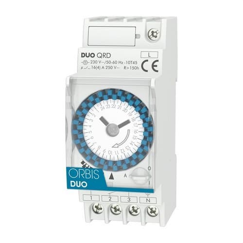 Interruptor horário analógico 2 MOD.DUO QRD 230V com referência OB292032 à marca ORBIS