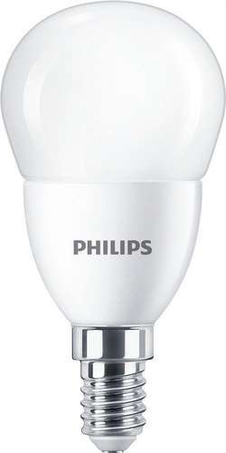 Lâmpada LED esférica CorePro Lustre ND 7-60W E14 827 P48 FR com referência 31304000 da marca PHILIPS