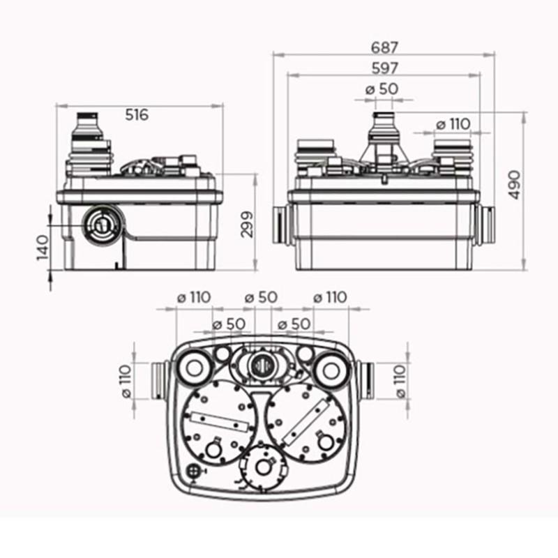 Estação de bombeamento geral SFA SANICUBIC 2 Classic com referência 040000002 à marca SFA SANITRIT