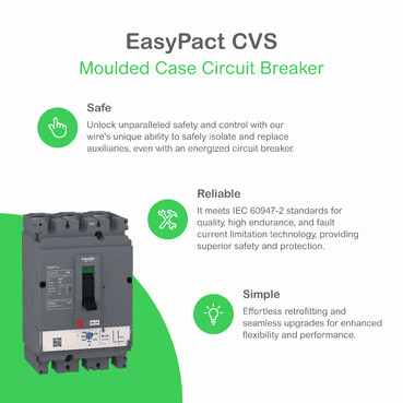 Disjuntor Easypact CVS630F ETS 2.3 630 A 4P/4R com referência LV563506 à marca SCHNEIDER ELECTRIC