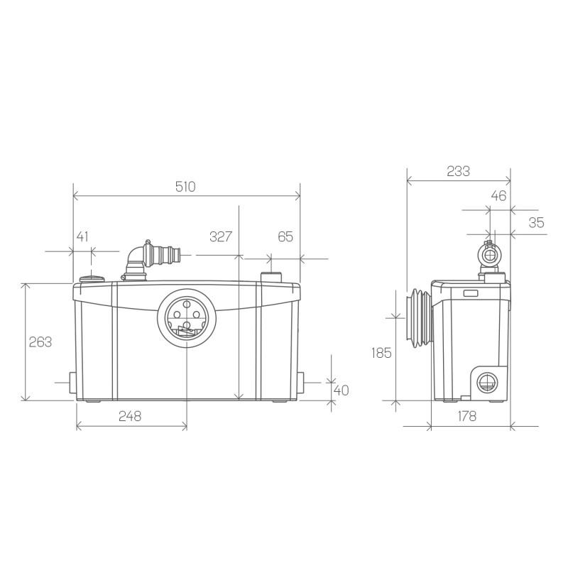Triturador sanitário SFA SANIPLUS para casas de banho completas com grande afluência com referência 0100300 à marca SFA SANITRIT