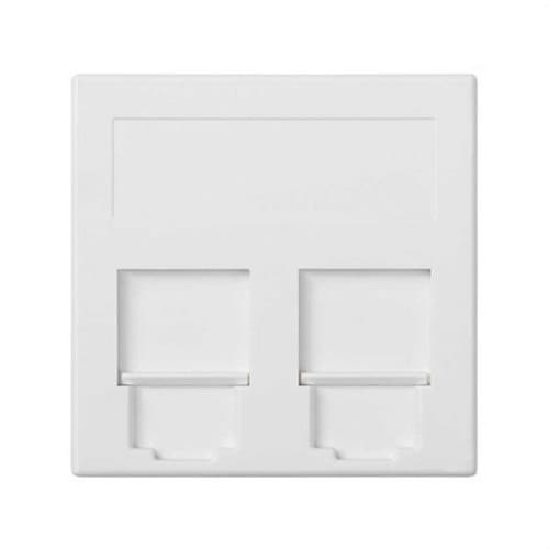 Flat Voice and Data Plate with Dust Cover 1 Element for 2 RJ45 Compatibility with Other Manufacturers White Simon 500 Cima with reference 50000089-030 from the brand SIMON