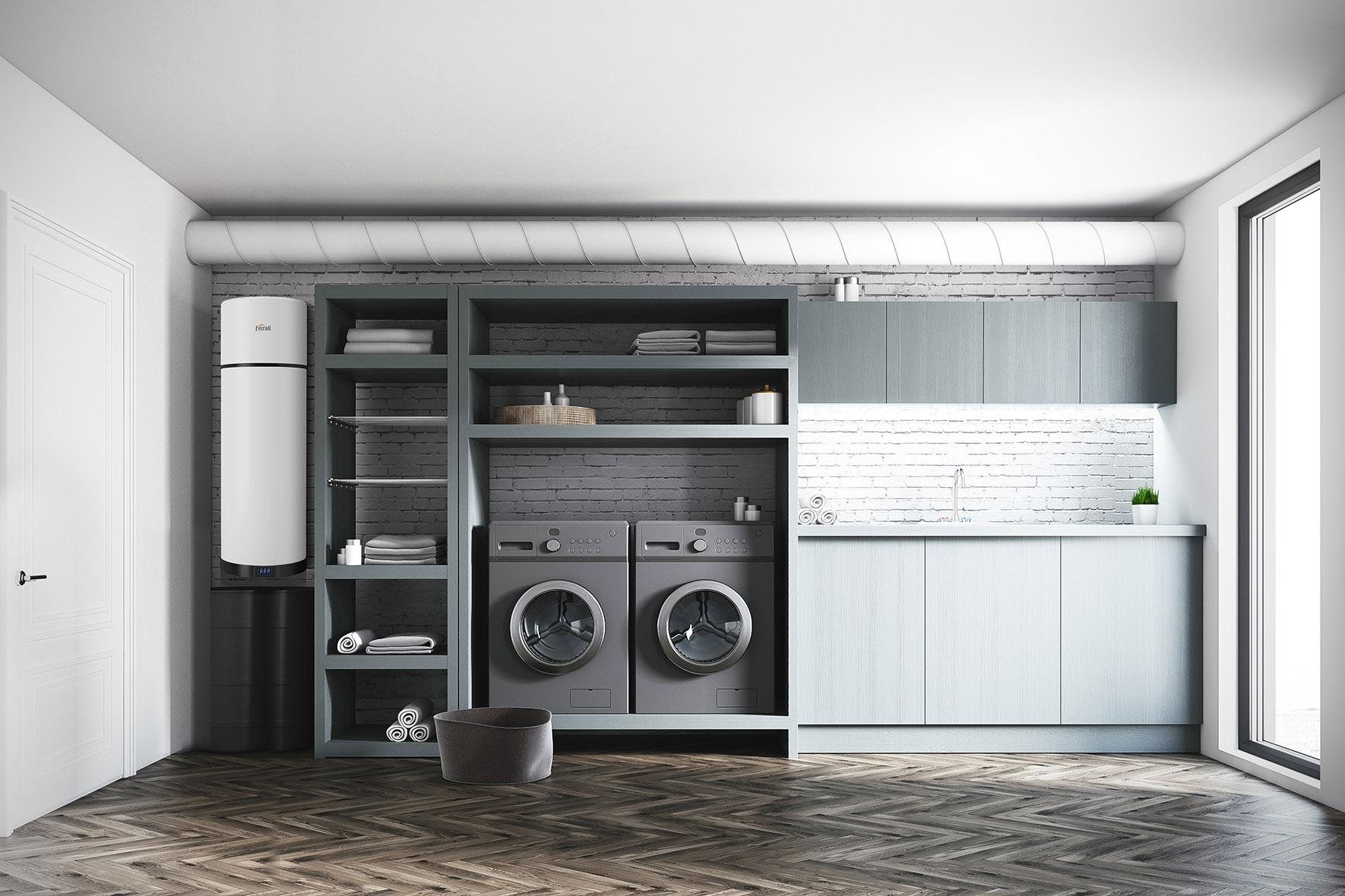 Bomba de calor para AQS com wifi Ferroli EGEA TECH LT 90 litros com referência GAA0P8KA à marca FERROLI