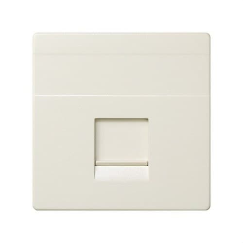 Flat voice and data plate with dust cover for 1 RJ45 AMP® connector ivory Simon 82 with reference 82005-31 from the brand SIMON